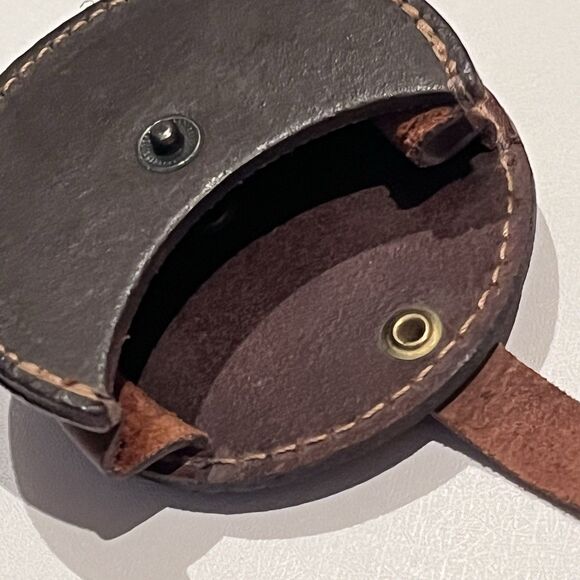 Vintage Sweden Nils Hörk Brass Pewter Snus Dosa Snuff Can Leather Carrying Case - Picture 6 of 16